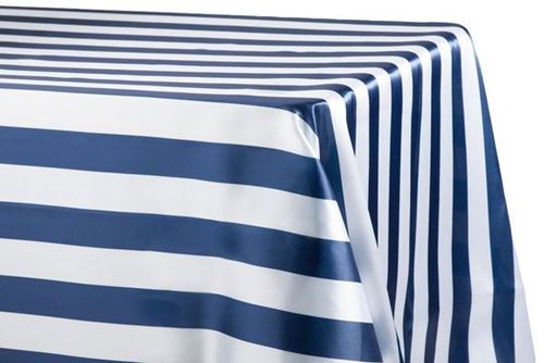 Picture of 90X132 - Navy Stripe (Satin Rectangle)
