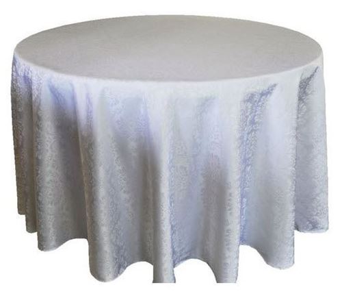 Picture of 108 - White (Poly Damask Round)