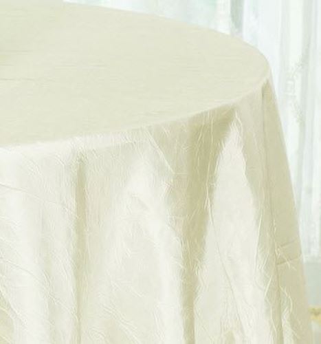 Picture of Table Cloth 120 - Ivory (Crushed Taffeta Round)