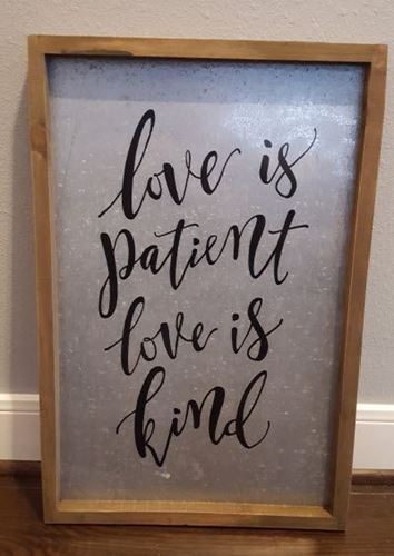 Picture of Sign (Love is Patient) 16X24 - Metal