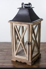 Picture of Lantern (Natural wood lantern) 8X8X18 - Brown