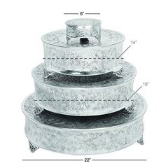 Picture of Cake stand (Silver Embossed) 6.5 - Silver