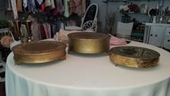 Picture of Cake stand (Round Embossed) 14 - Gold