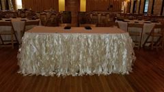 Picture of Table Skirt 14 - Ivory (Curly willow )