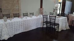 Picture of Table Cloth 90X132 - White (Satin Rosette Rectangle)
