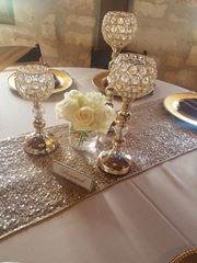 Picture of Candle Pillars (Gold Bling Trio Ball)  - Gold