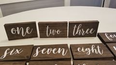 Picture of Table Numbers (Wooden Block)  - Brown