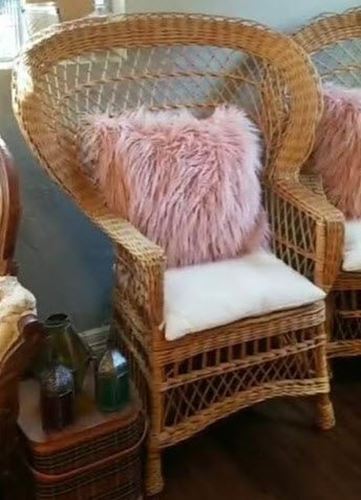 Picture of Furniture (Boho Peacock Wicker Chair) 4' - Brown