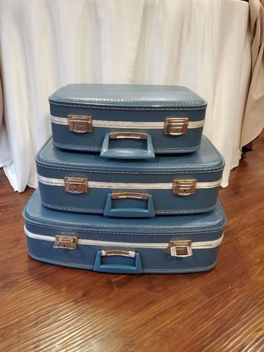 Picture of Decor (Vintage trio suitcase)  - Aqua Blue