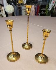Picture of Candle Holder (Shiny Classic Taper Trio)  - Gold