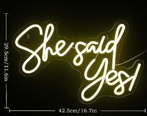 Picture of Sign (She Said Yes Neon Sign) 12X17 - White