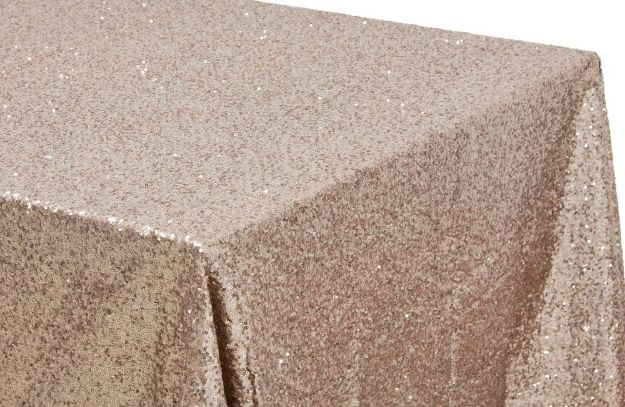 Picture of Table Cloth 90X156 - Champagne (Glitz sequin Rectangle)