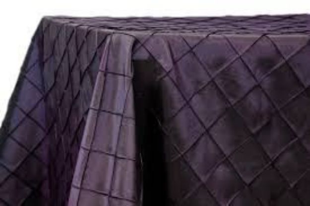 Picture of Table Cloth 90X156 - Eggplant (Pintuck Taffeta Rectangle)
