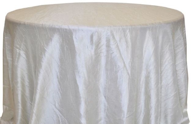 Picture of Table Cloth 90 - Ivory (Crushed Taffeta Round)