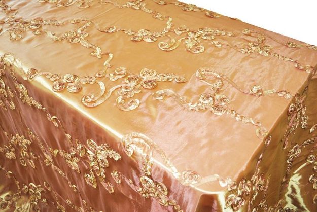 Picture of Table Cloth 90X156 - Gold (Ribbon Taffeta Rectangle)