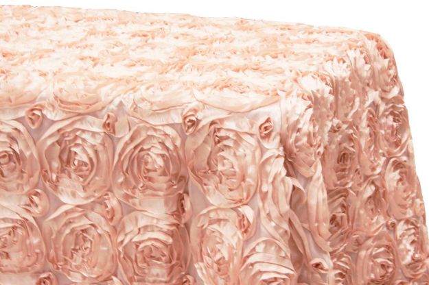 Picture of Table Cloth 90X156 - Blush (Satin Rosette Rectangle)