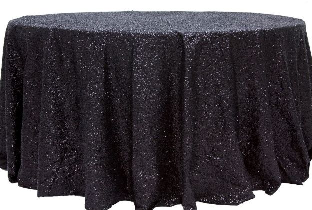 Picture of Table Cloth 120 - Black (Glitz sequin Round)