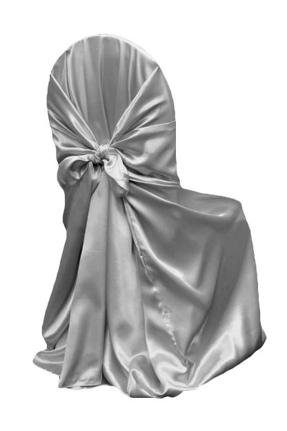 Picture of Chair Cover Silver Charcoal (Satin Self Tie)