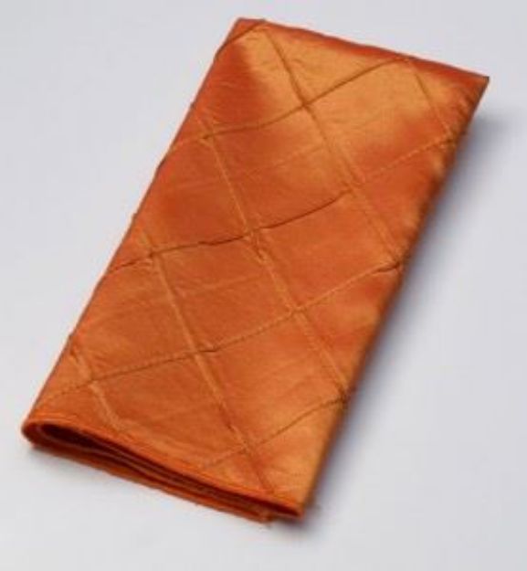 Picture of Napkin 20X20 - Orange (Pintuck Taffeta Square)