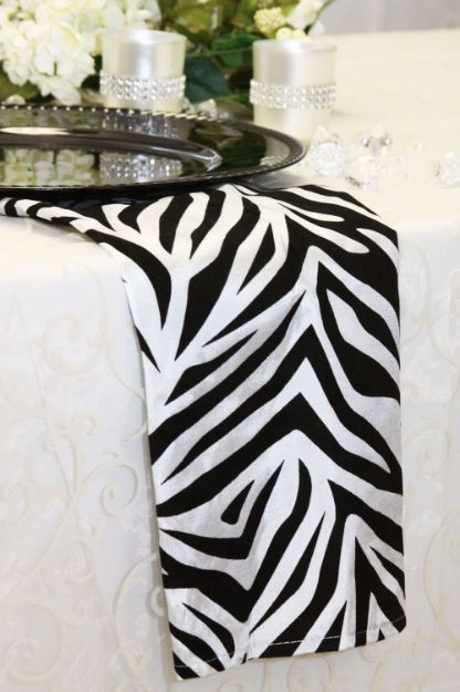 Picture of Napkin 20X20 - Zebra (Plain Taffeta Square)