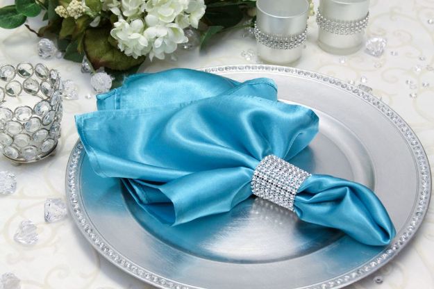 Picture of Napkin 20X20 - Aqua Blue (Satin Square)