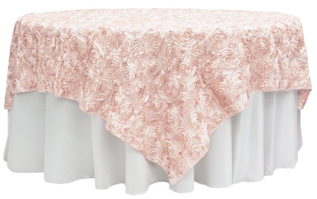 Picture of Overlay 90X90 - Blush (Satin Rosette Square)