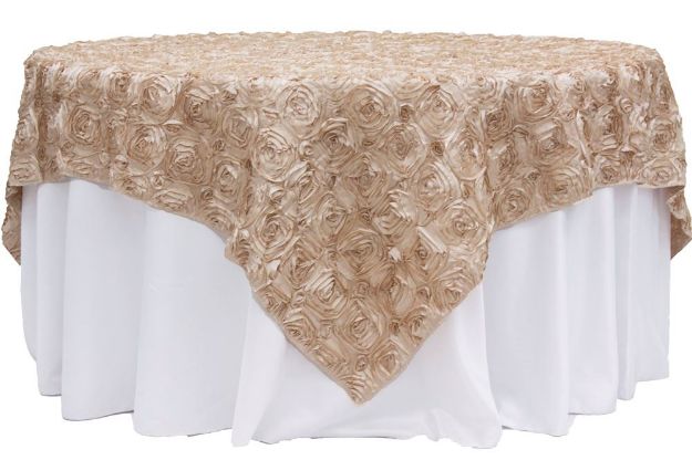 Picture of Overlay 85X85 - Champagne (Satin Rosette Square)