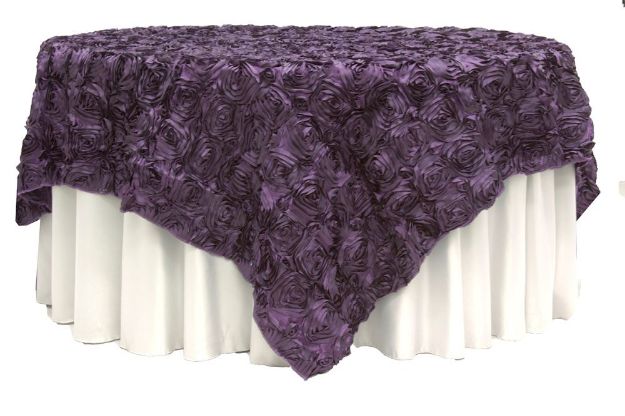 Picture of Overlay 85X85 - Eggplant (Satin Rosette Square)
