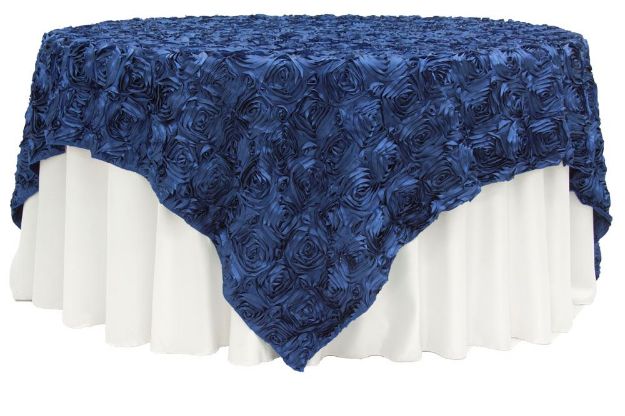 Picture of Overlay 85X85 - Navy (Satin Rosette Square)