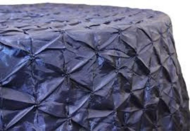 Picture of Table Cloth 120 - Navy (Pinched wheel Round)