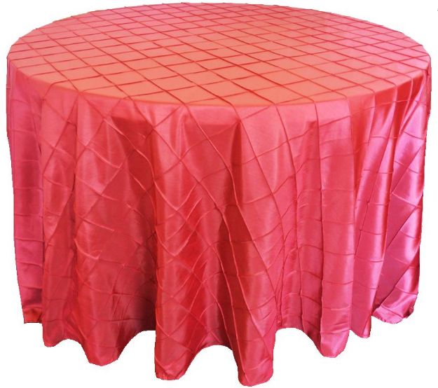 Picture of Table Cloth 120 - Apple Red (Pintuck Taffeta Round)
