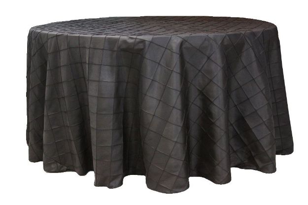 Picture of Table Cloth 120 - Black (Pintuck Taffeta Round)