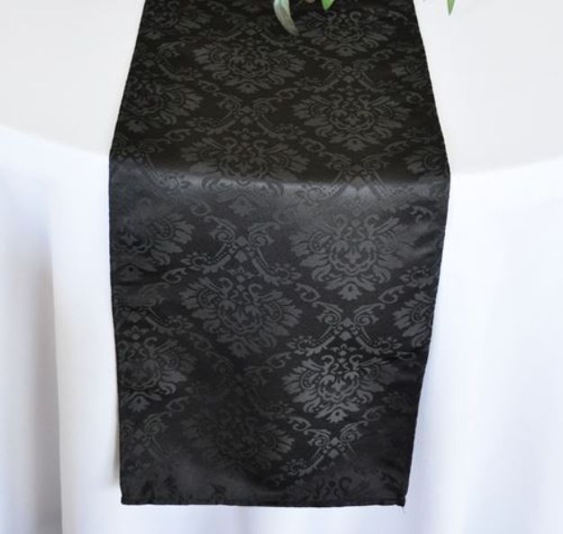 Picture of Runner 12X108 - Black (Poly Damask  )