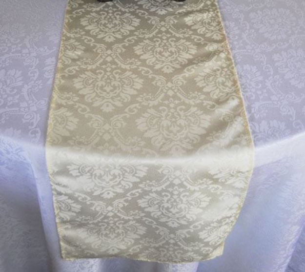 Picture of Runner 12X108 - Ivory (Poly Damask  )