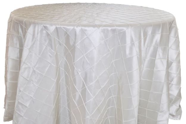 Picture of Table Cloth 90 - Ivory (Pintuck Taffeta Round)