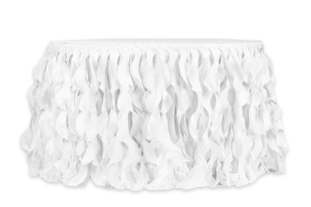 Picture of Table Skirt 14 - White (Curly willow )