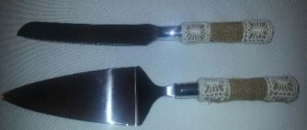 Picture of Cake Knife Set  - Burlap