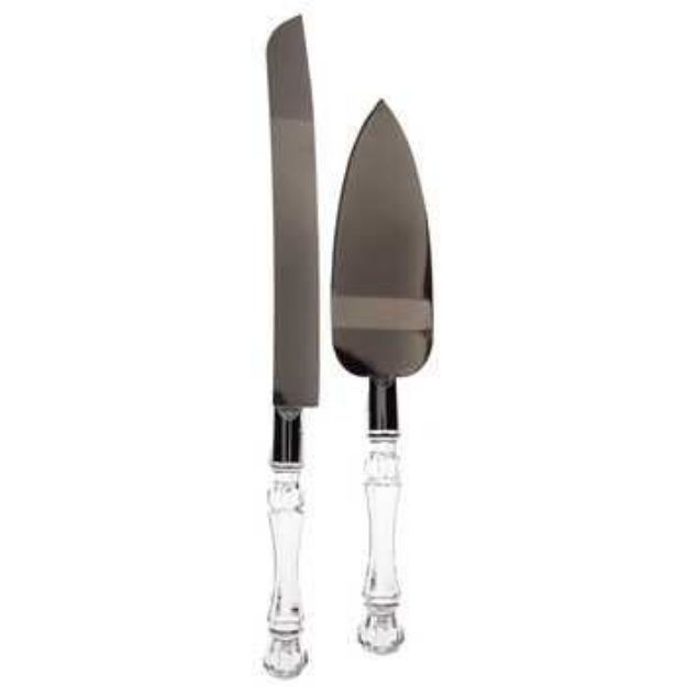 Picture of Cake Knife Set (Plain)  - Silver