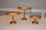 Picture of Cake stand (Trio, pedestal)  - Gold