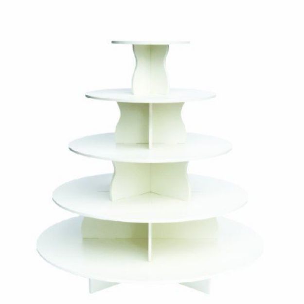 Picture of Cupcake stand (Round Tower) 5 tier - White