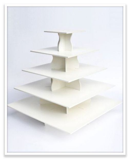 Picture of Cupcake stand (Square Tower) 5 tier - White