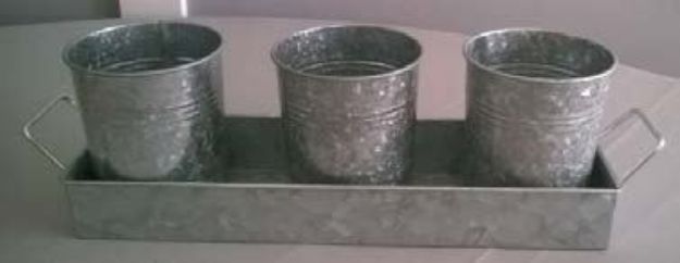 Picture of Decor (Galvanized tray w/buckets)  - Aluminum