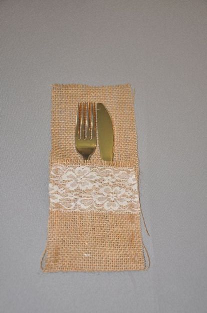 Picture of Decor (Silverware Pouches)  - Burlap
