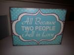 Picture of Sign (All because )  - Aqua Blue