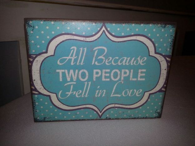 Picture of Sign (All because )  - Aqua Blue