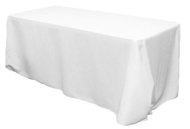 Picture of Table Cloth 90X132 - White (Poly Oblong)