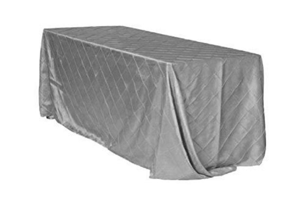 Picture of Table Cloth 90X156 - Silver Charcoal (Pintuck Taffeta Rectangle)