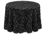 Picture of Table Cloth 120 - Black (Satin Rosette Round)