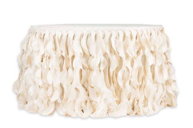 Picture of Table Skirt 14 - Ivory (Curly willow )