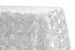 Picture of Table Cloth 90X156 - White (Satin Rosette Rectangle)